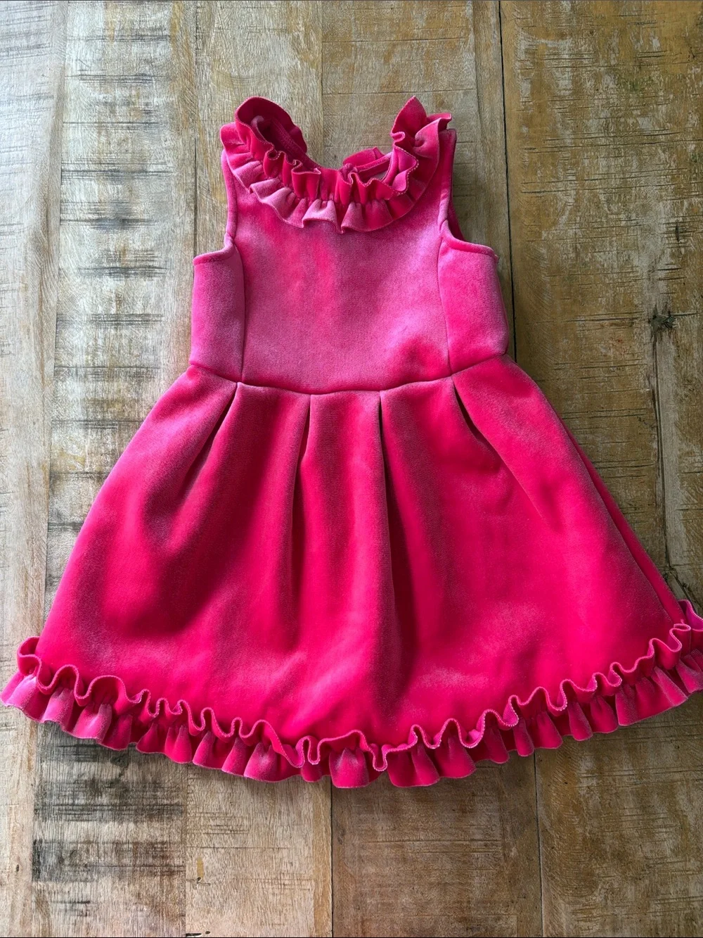Genuine Kids Girls Ruffled Velvet Party Dress 2t